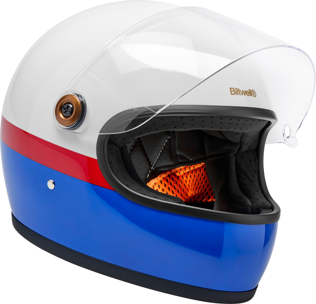 BILTWELL Gringo S Helmet - Apex - White/Red/Blue - Large 1003-5124-504