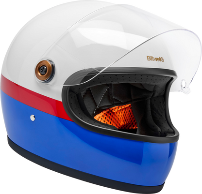 BILTWELL Gringo S Helmet - Apex - White/Red/Blue - XL 1003-5124-505