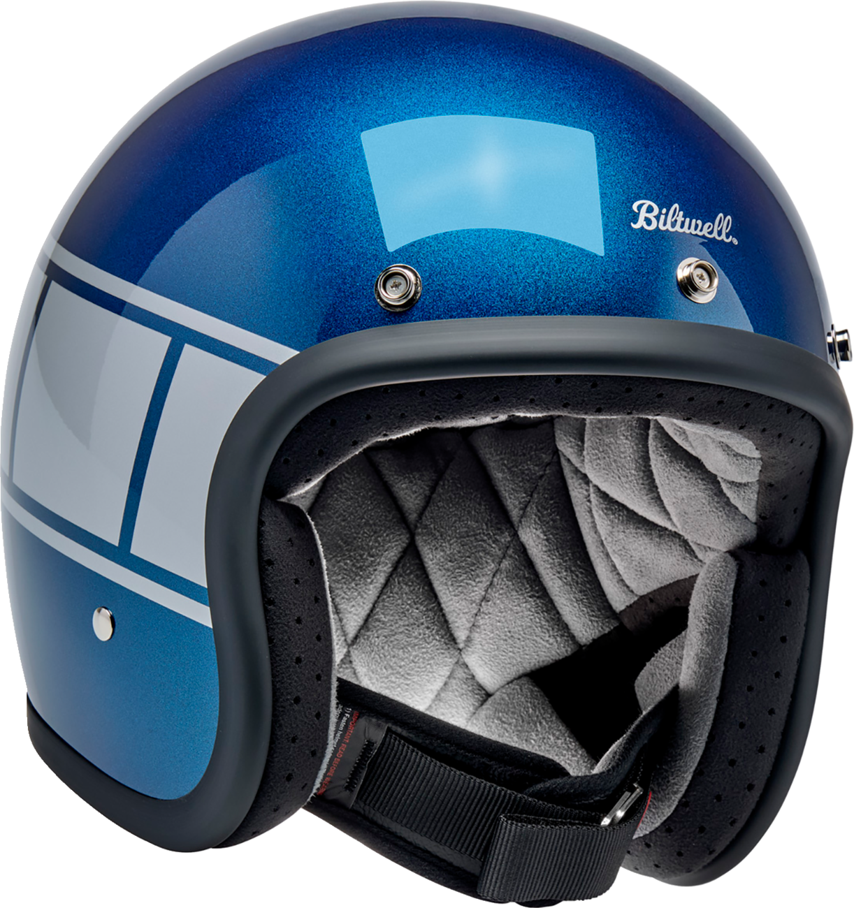 BILTWELL Bonanza Helmet - Holeshot - Metallic Blue/Silver - XL 1001-5116-205