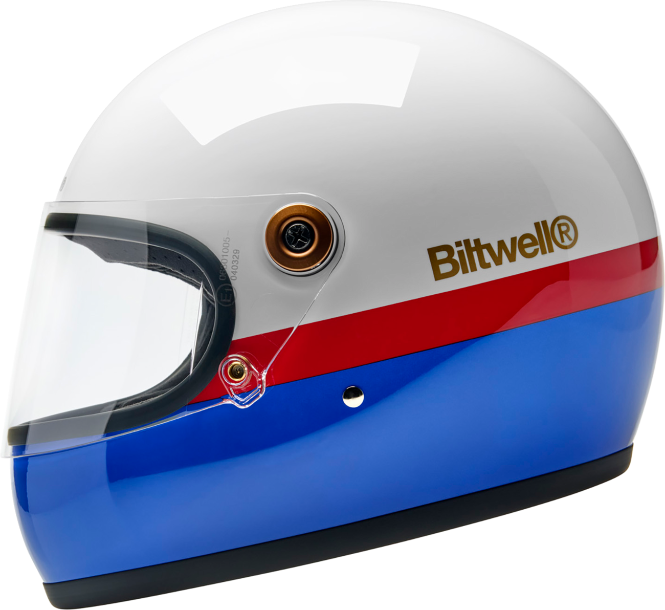 BILTWELL Gringo S Helmet - Apex - White/Red/Blue - Small 1003-5124-502