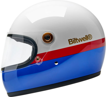 BILTWELL Gringo S Helmet - Apex - White/Red/Blue - XS 1003-5124-501