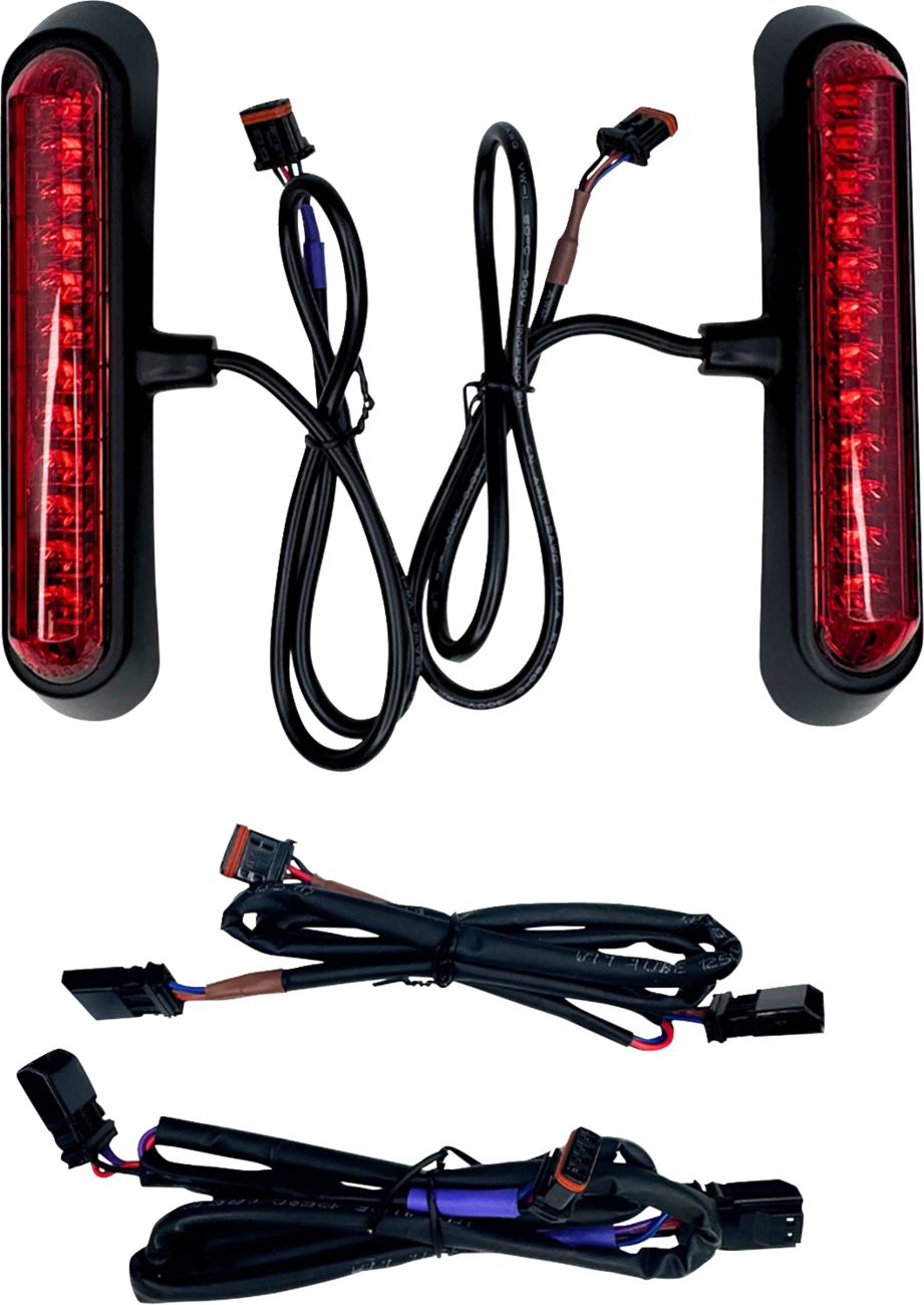 CUSTOM DYNAMICS LED Saddlebag Lights - Red Lens - Matte Black CD-LRST-SB-R