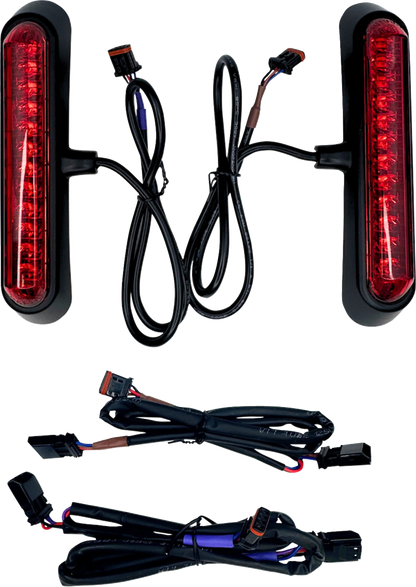 CUSTOM DYNAMICS LED Saddlebag Lights - Red Lens - Matte Black CD-LRST-SB-R