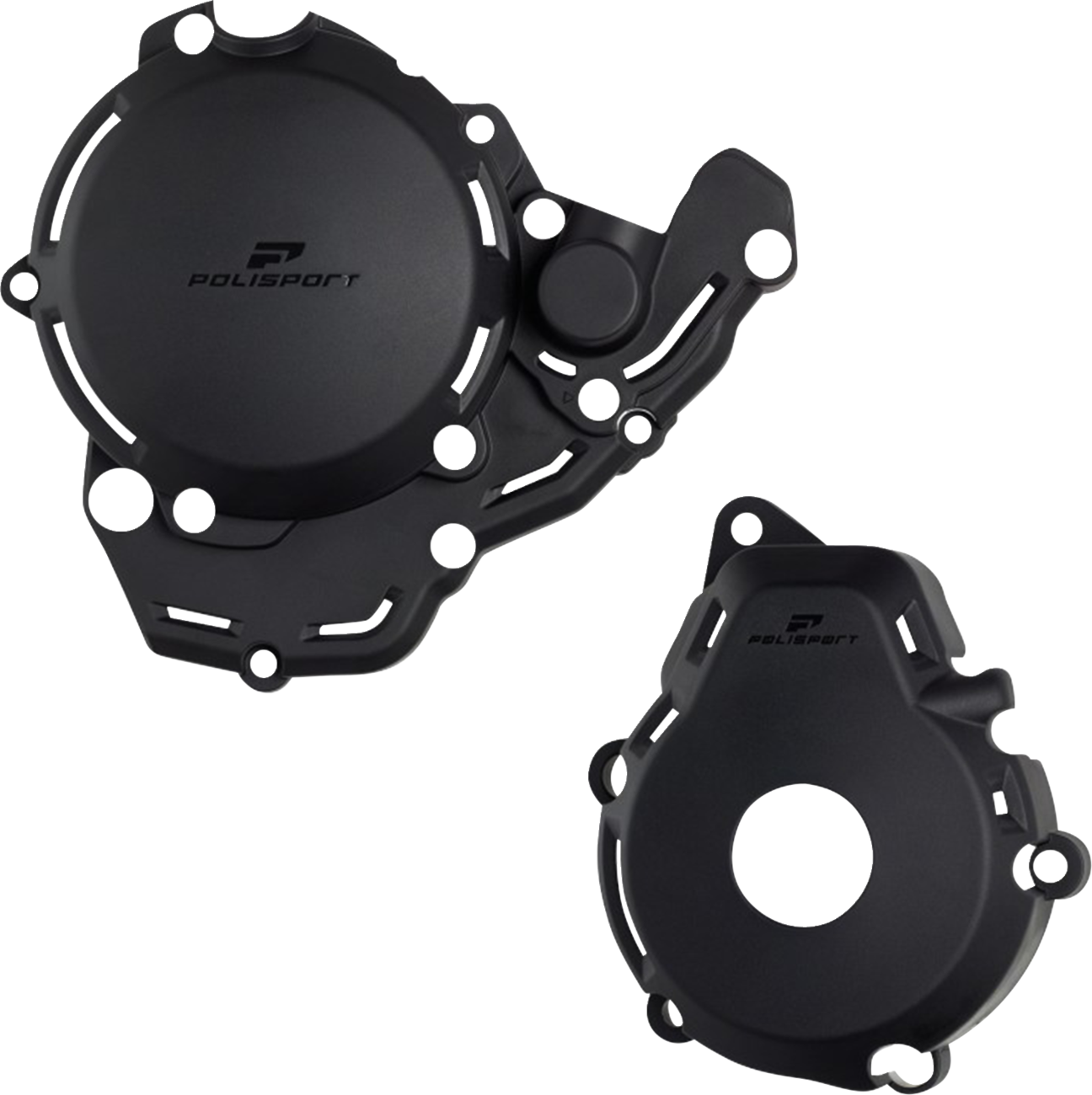 POLISPORT Engine Cover Protection Kit - Black - Gas Gas/Husqvarna/KTM 91376