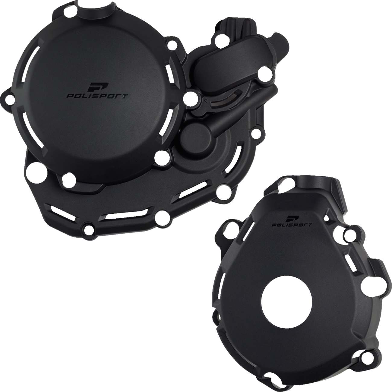 POLISPORT Engine Cover Protection Kit - Black - Gas Gas/Husqvarna/KTM 91377