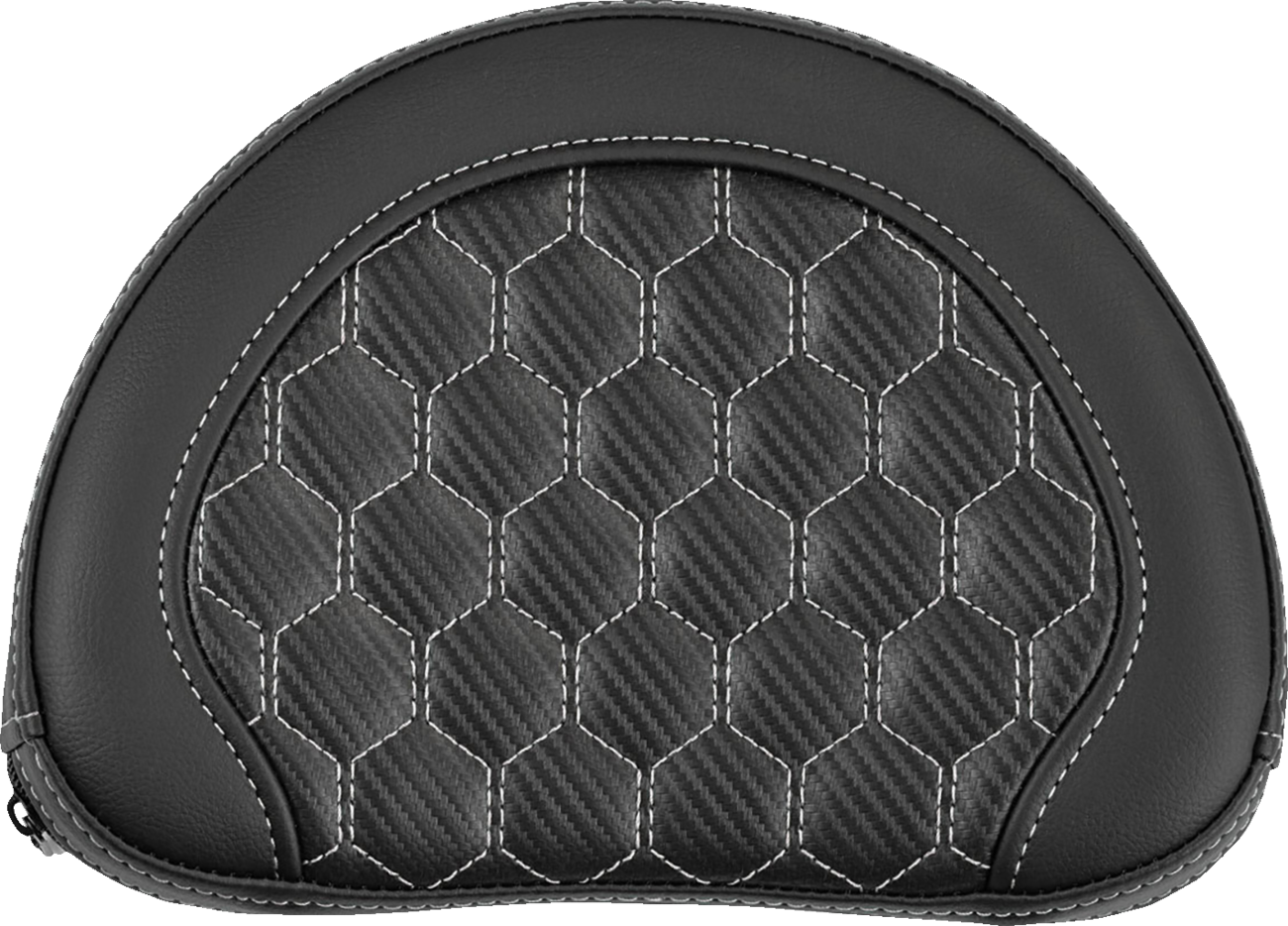 SADDLEMEN Contour Sissy Bar Pad - Honeycomb - Silver Stitch - Universal 051319005