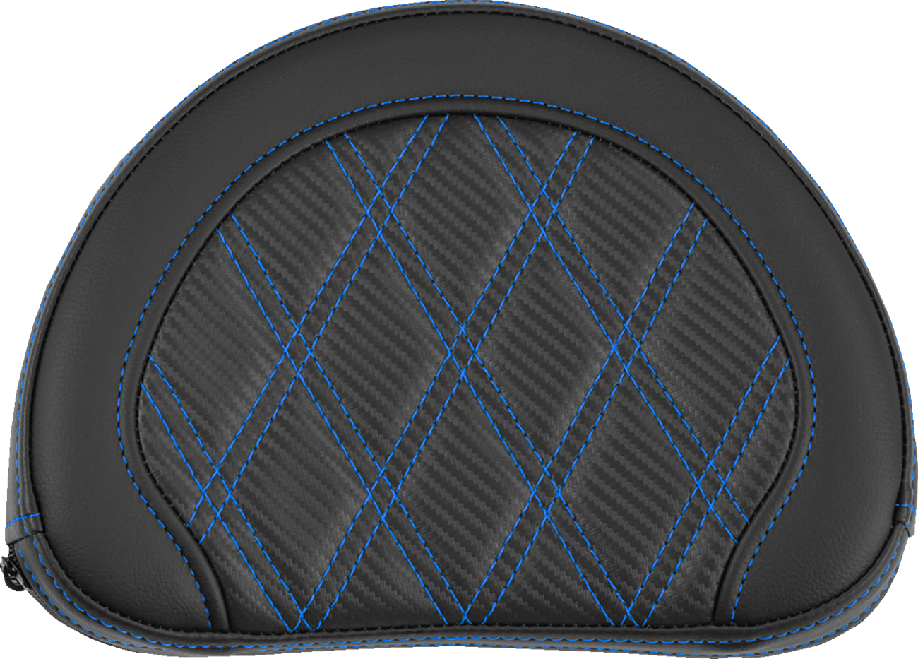 SADDLEMEN Contoured Sissy Bar Pad - Lattice Stitch - Blue Stitch 051320701