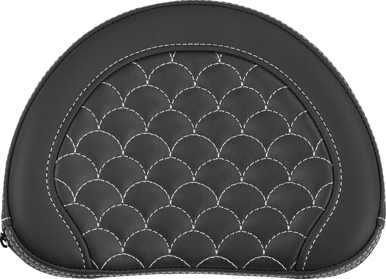 SADDLEMEN Contoured Sissy Bar Pad - Dragon Scale - White Stitch 051320906