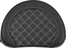 SADDLEMEN Contoured Sissy Bar Pad - Dragon Scale - White Stitch 051320906