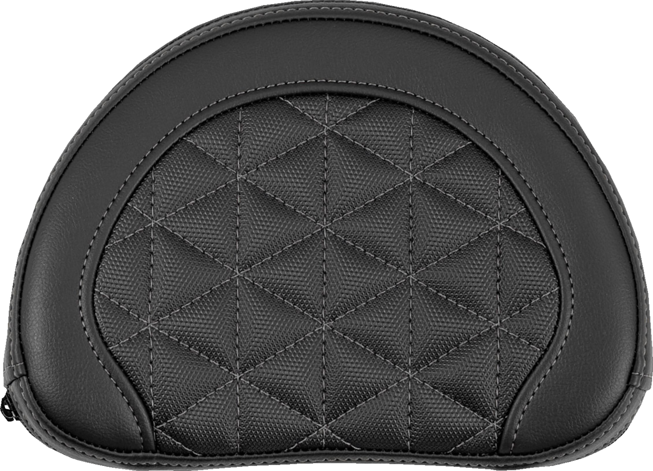 SADDLEMEN Contoured Sissy Bar Pad - Tri-Gripper - Gray Stitch 051321102
