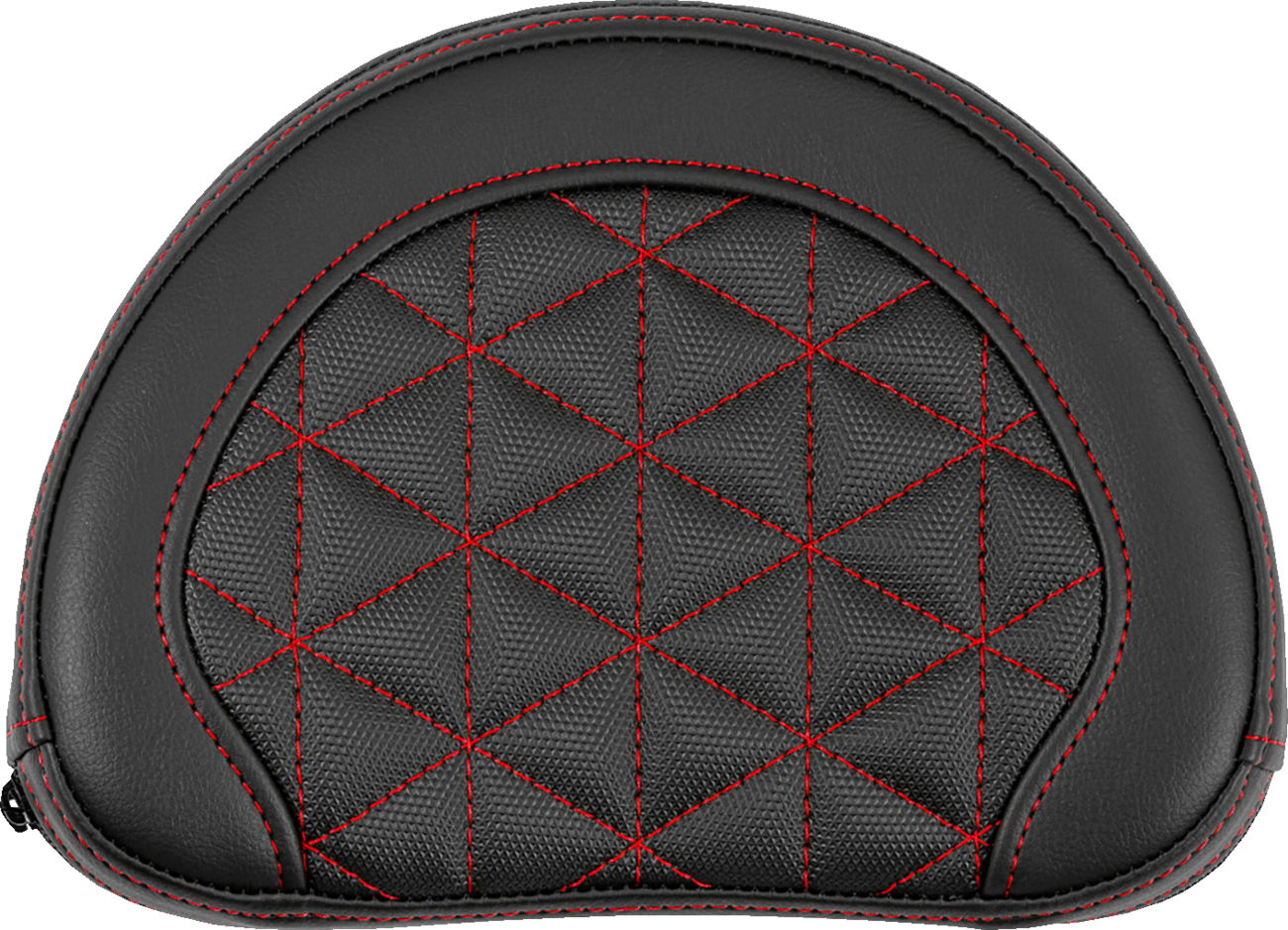 SADDLEMEN Contoured Sissy Bar Pad - Tri-Gripper - Red Stitch 051321104