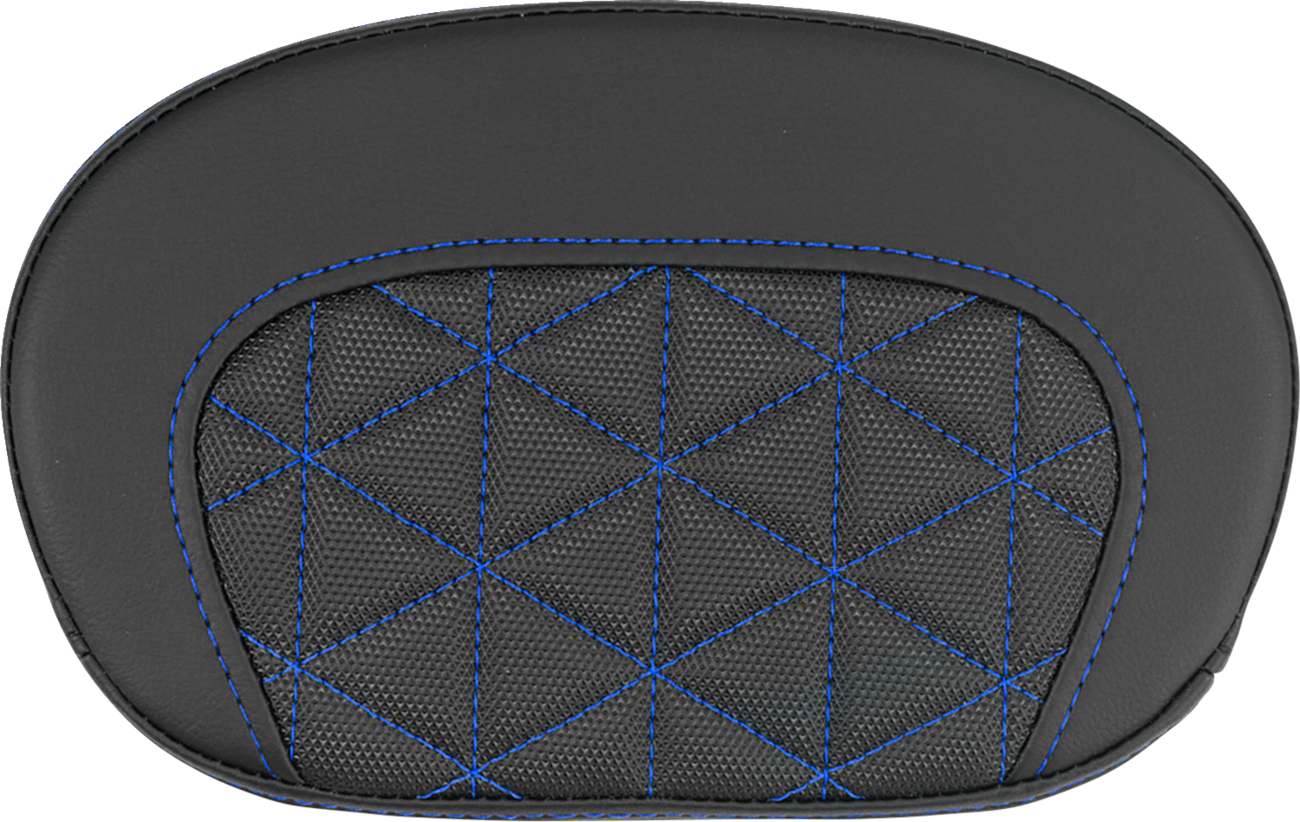 SADDLEMEN Mini Contour Sissy Bar Pad - Tri-Gripper - Blue Stitch 061021101