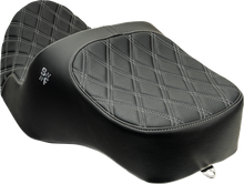 SLYFOX Chariot Seat - Silver Double Diamond Stitch - Silver Logo - FLH/FLT '23.5-'26 4729D