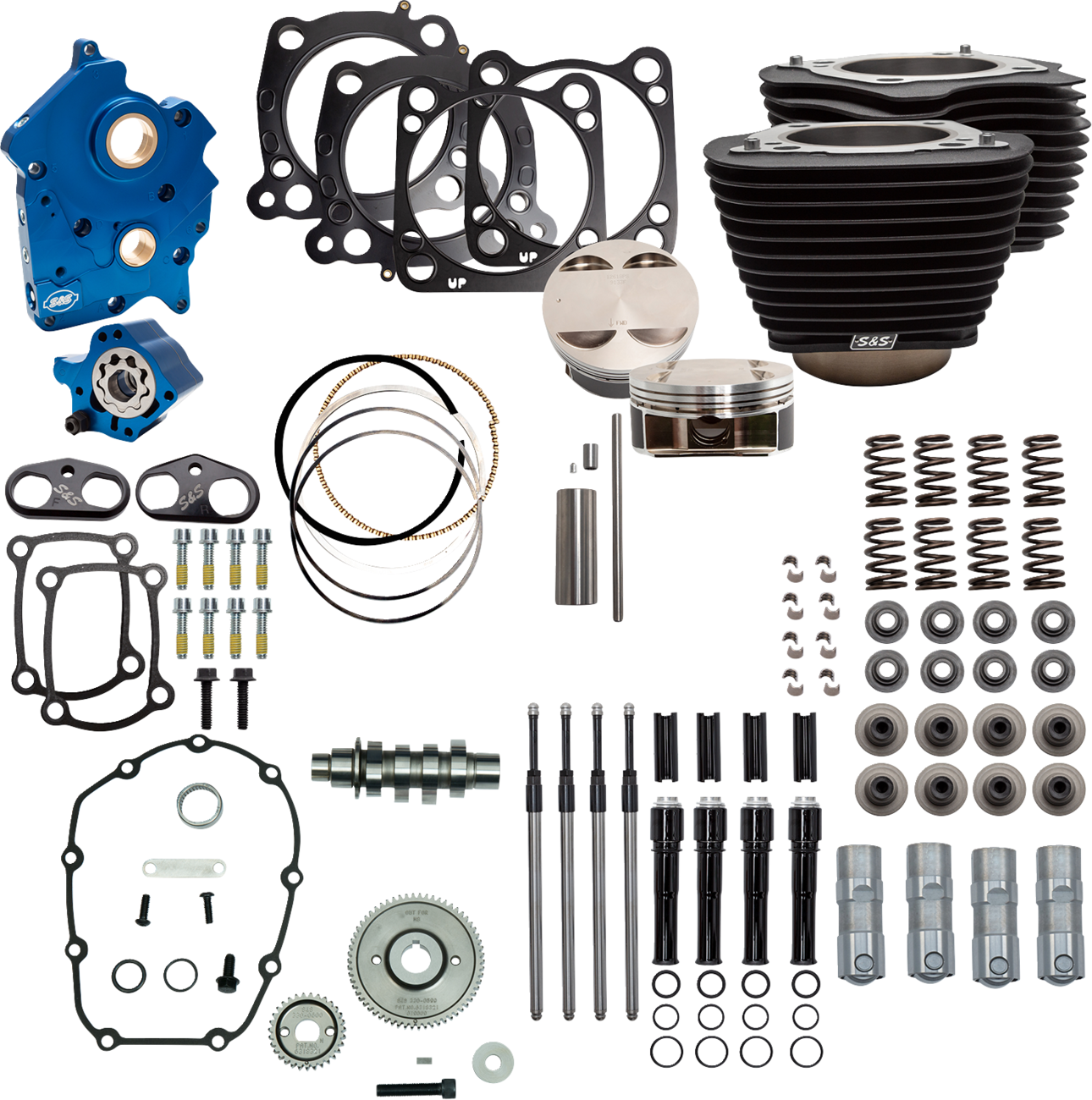 S&S CYCLE Power Pack - Oil Cooled - 550G - Wrinkle Black w/o Highlight - Black Pushrod Tubes - M8 310-1059D