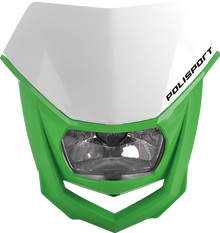 POLISPORT Halo Headlight - White/Green 8657400041