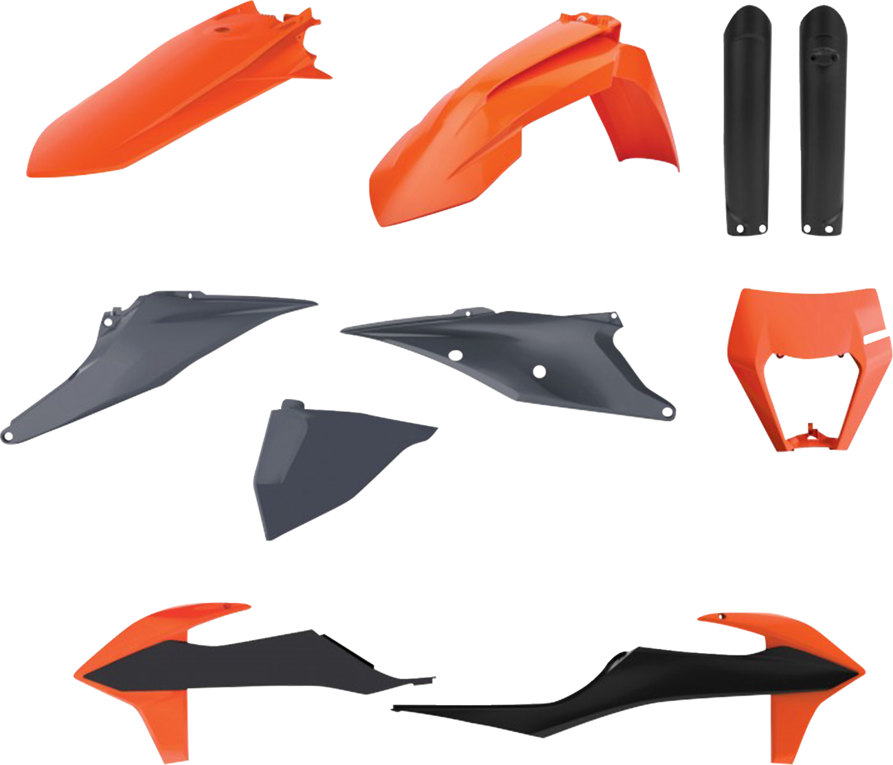 POLISPORT Full Body Kit - Black/Gray/Orange OEM '22 - KTM - EX/XC '20-'23 91040