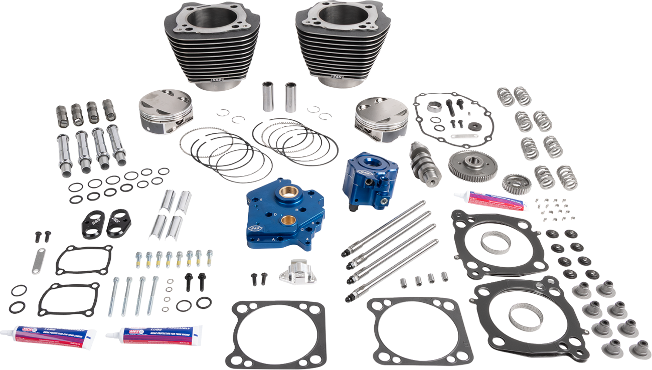 S&S CYCLE Power Package - Oil Cooled - 496 Gear Drive - Black Granite w/Highlight - M8 310-1391A