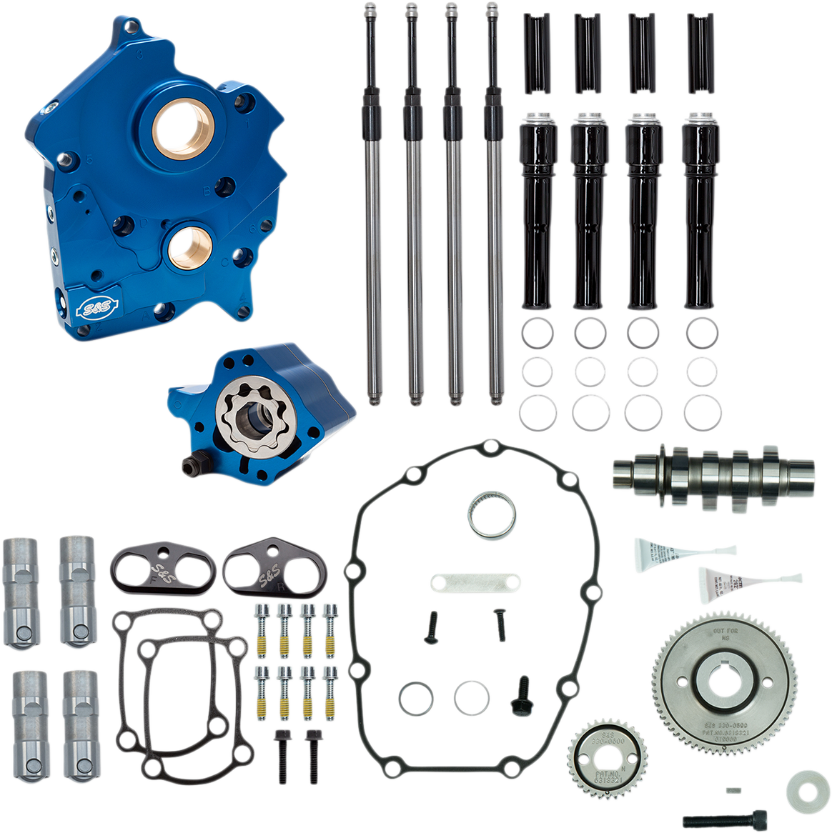 S&S CYCLE Cam Chest Kit - Water Cooled - Gear Drive - 475 Cam - Black Pushrod Tubes - M8 310-1010B