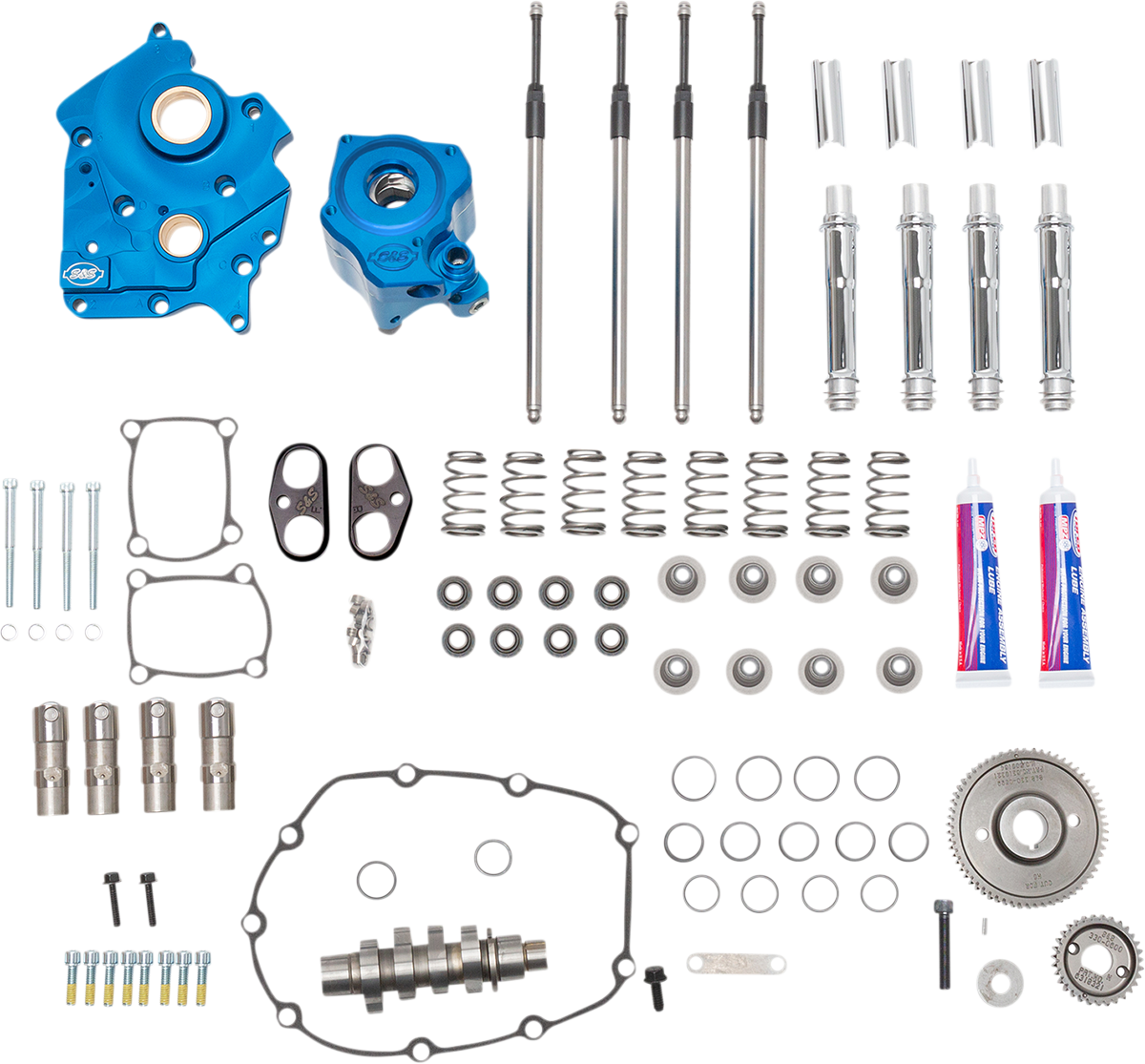 S&S CYCLE Cam Chest Kit - Water Cooled - Gear Drive - 540 Cam - Chrome Pushrod Tubes - M8 310-1117A