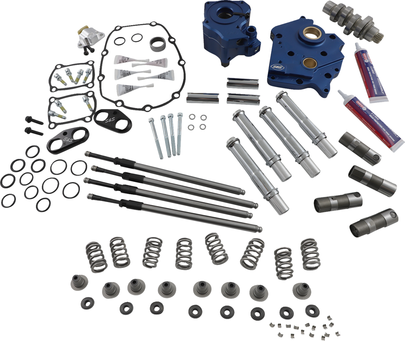 S&S CYCLE Cam Chest Kit - Oil Cooled - Chain Drive - 540 Cam - Chrome Pushrod Tubes - M8 310-1118B
