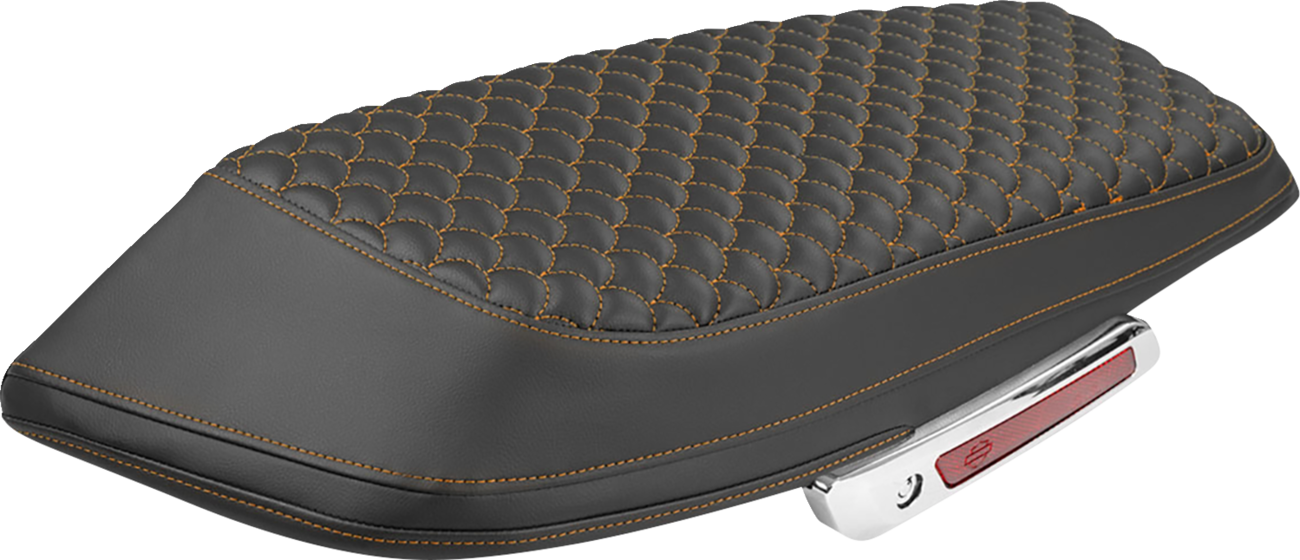 SADDLEMEN Saddlebag Lid Covers - Dragon Scale - Orange Stitch - FLH/FLT '23-'25 L870-23-20903