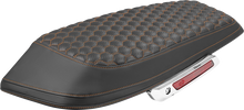 SADDLEMEN Saddlebag Lid Covers - Honeycomb - Orange Stitch - FLH/FLT '23-'25 L870-23-19003