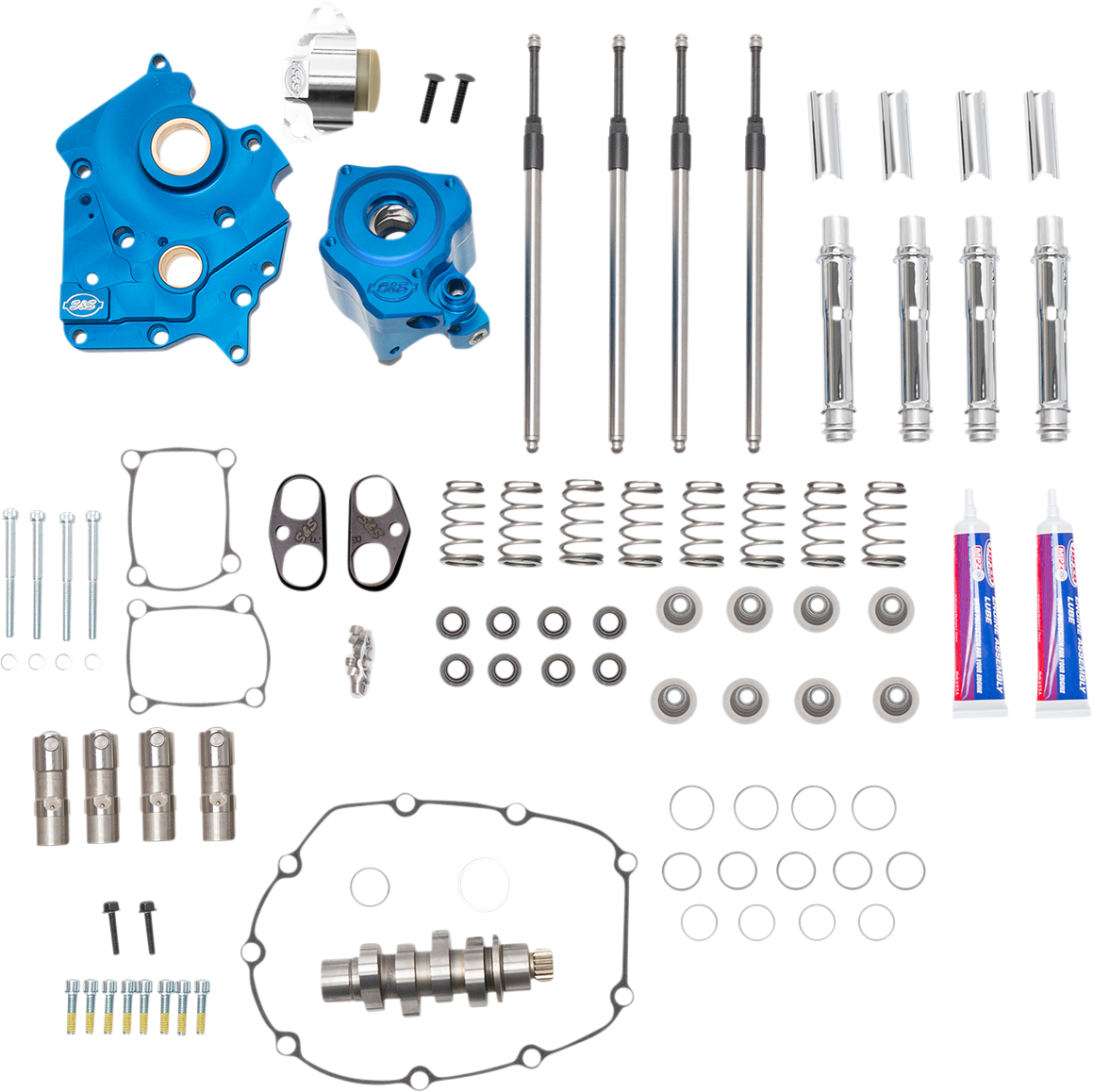 S&S CYCLE Cam Chest Kit - Water Cooled - Chain Drive - 450 Cam - Chrome Pushrod Tubes - M8 310-1116B