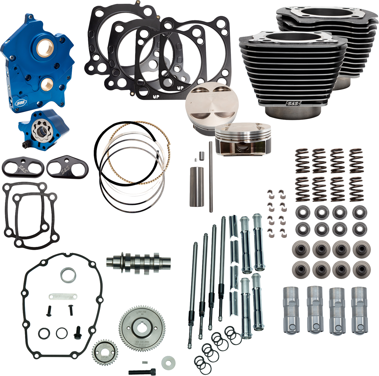 S&S CYCLE Power Pack - Oil Cooled - 550G - Black Granite w/Highlight - Chrome Pushrod Tubes - M8 310-1110D