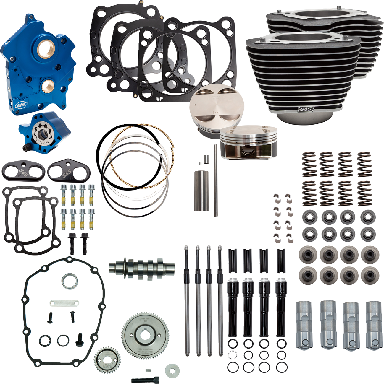 S&S CYCLE Power Pack - Oil Cooled - 550G - Wrinkle Black w/Highlight - Black Pushrod Tubes - M8 310-1058D
