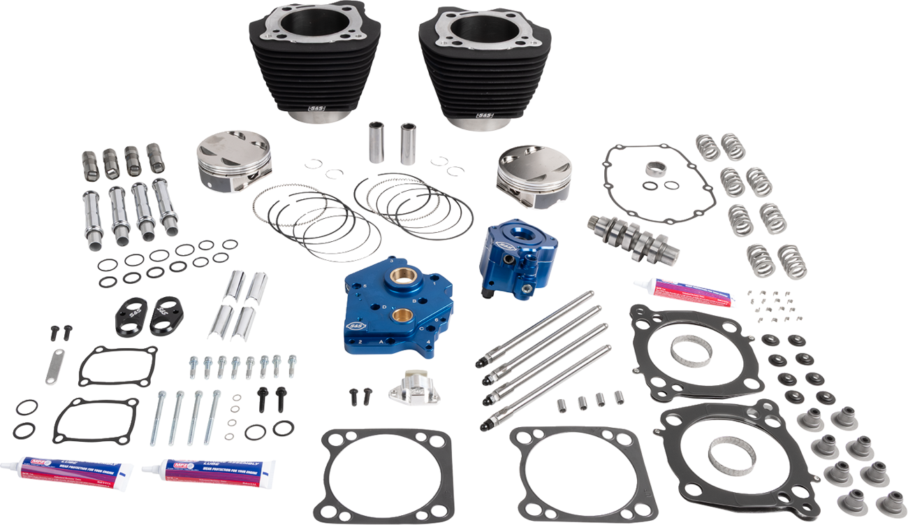S&S CYCLE Power Package - Oil Cooled - 496 Chain Drive - Wrinkle Black w/o Highlight - M8 310-1389A