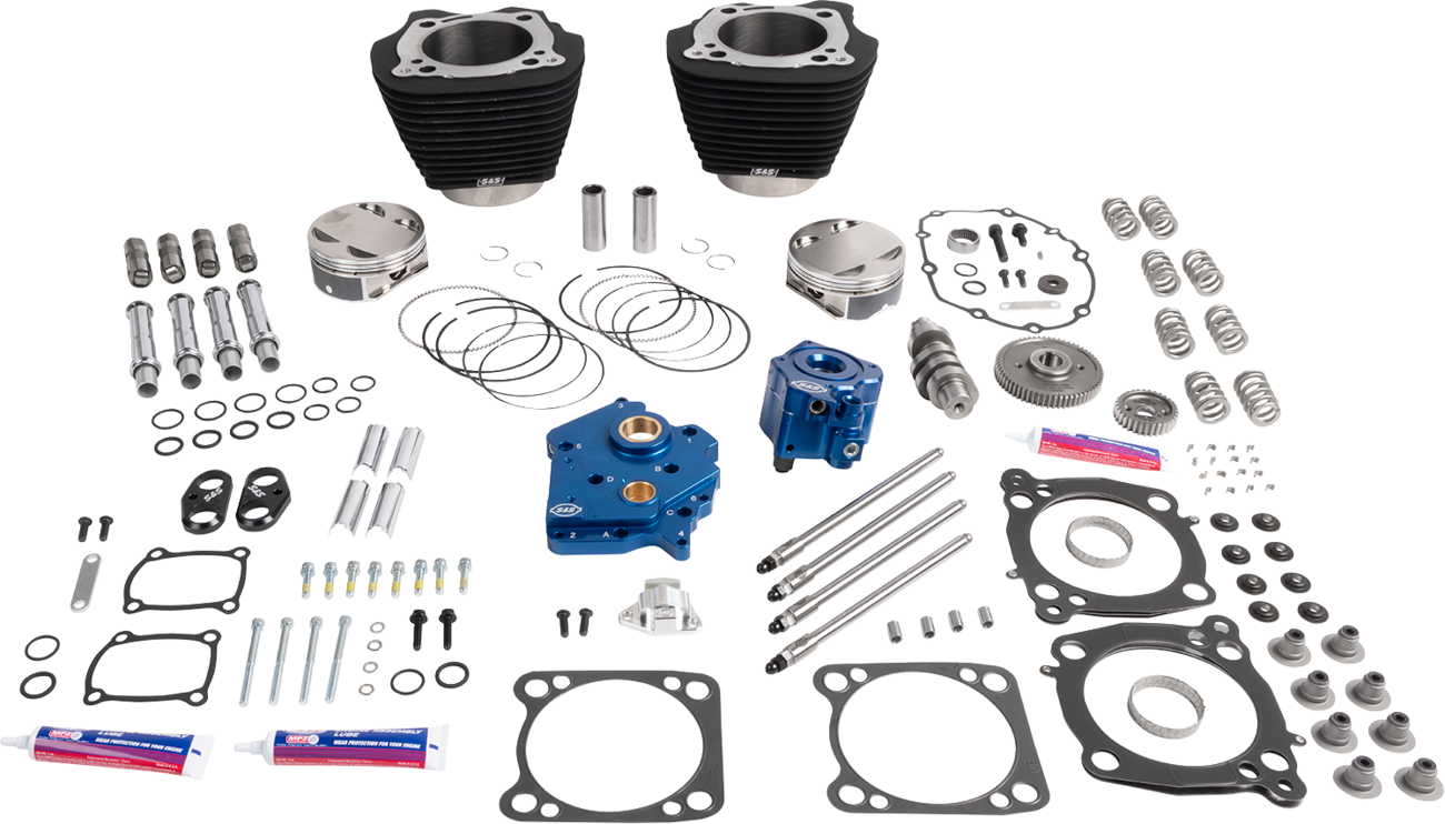 S&S CYCLE Power Package - Oil Cooled - 496 Gear Drive - Wrinkle Black w/o Highlight - M8 310-1392A