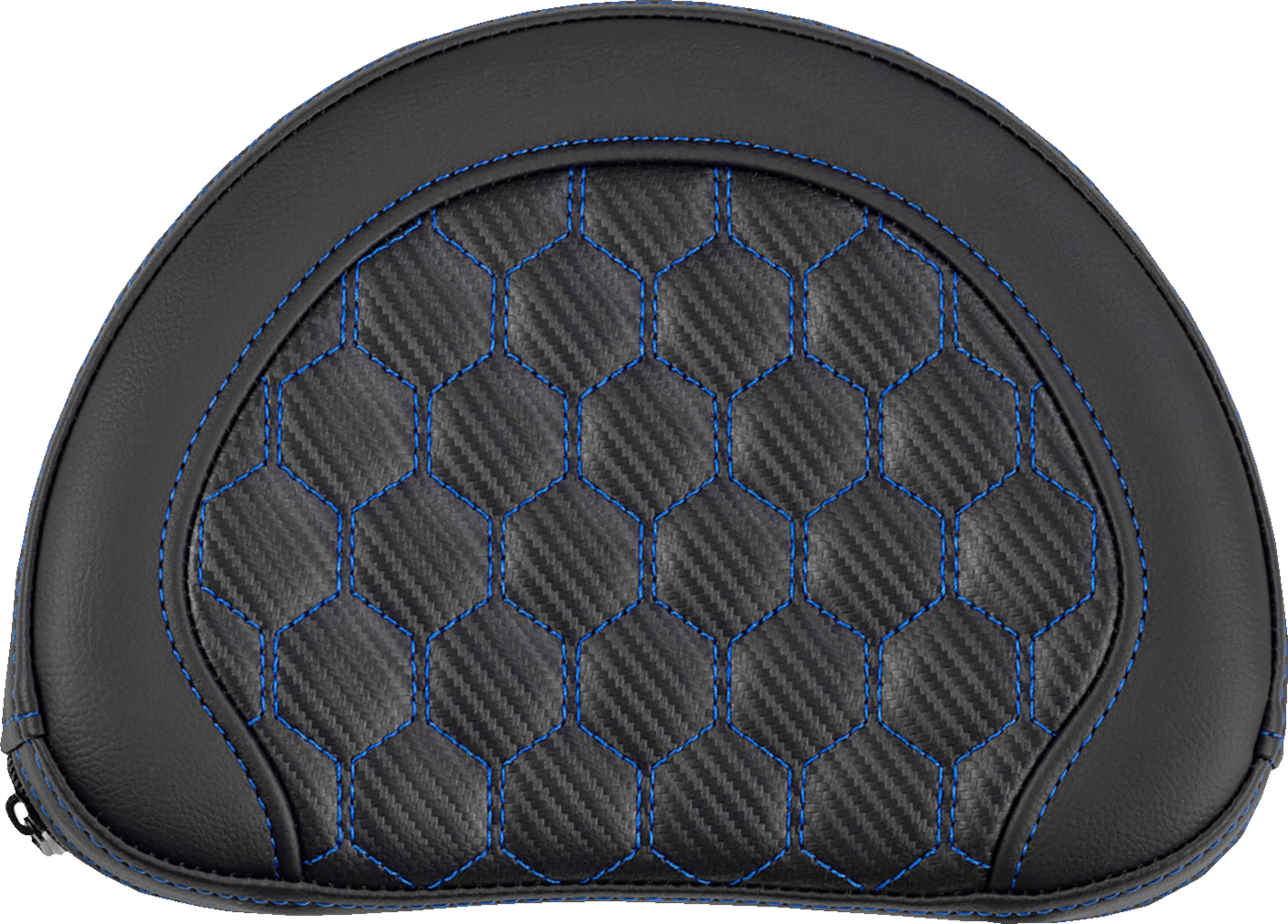 SADDLEMEN Contoured Sissy Bar Pad - Honeycomb - Blue Stitch 051319001