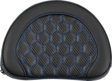 SADDLEMEN Contoured Sissy Bar Pad - Honeycomb - Blue Stitch 051319001