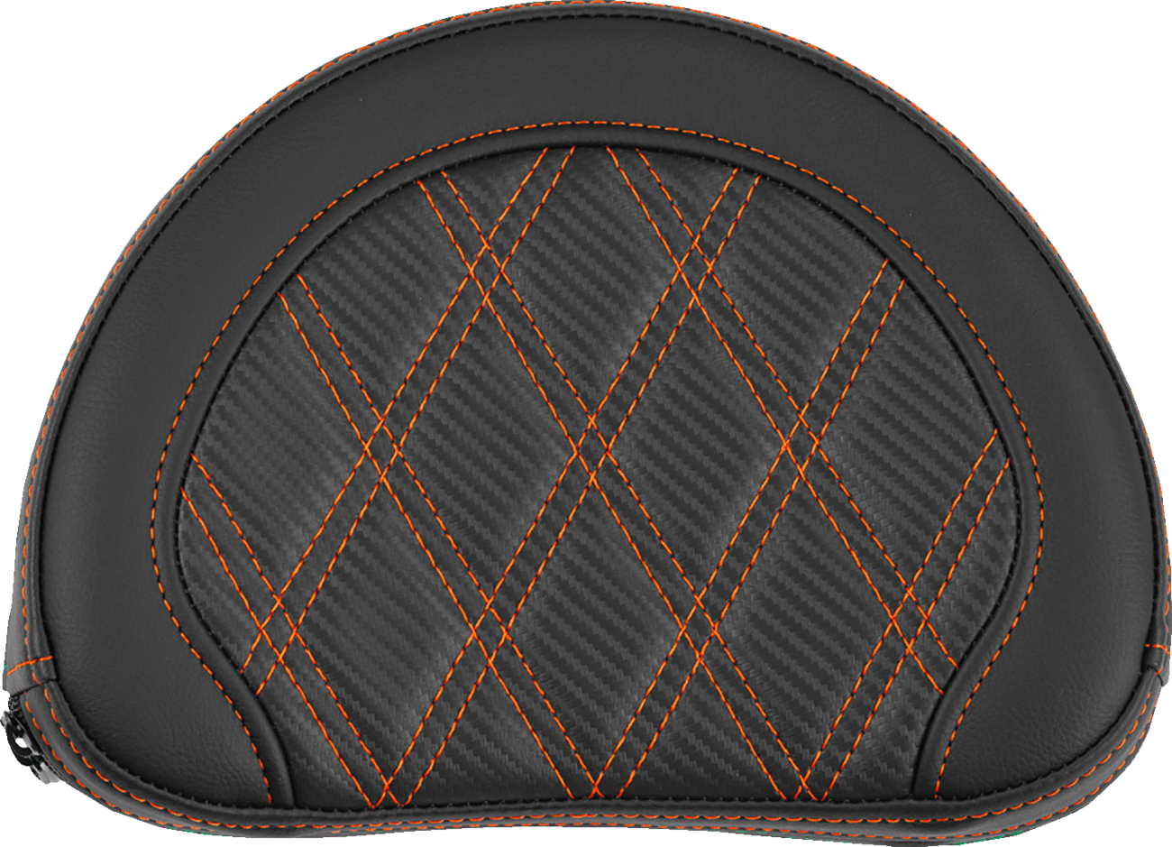 SADDLEMEN Contoured Sissy Bar Pad - Lattice Stitch - Orange Stitch 051320703