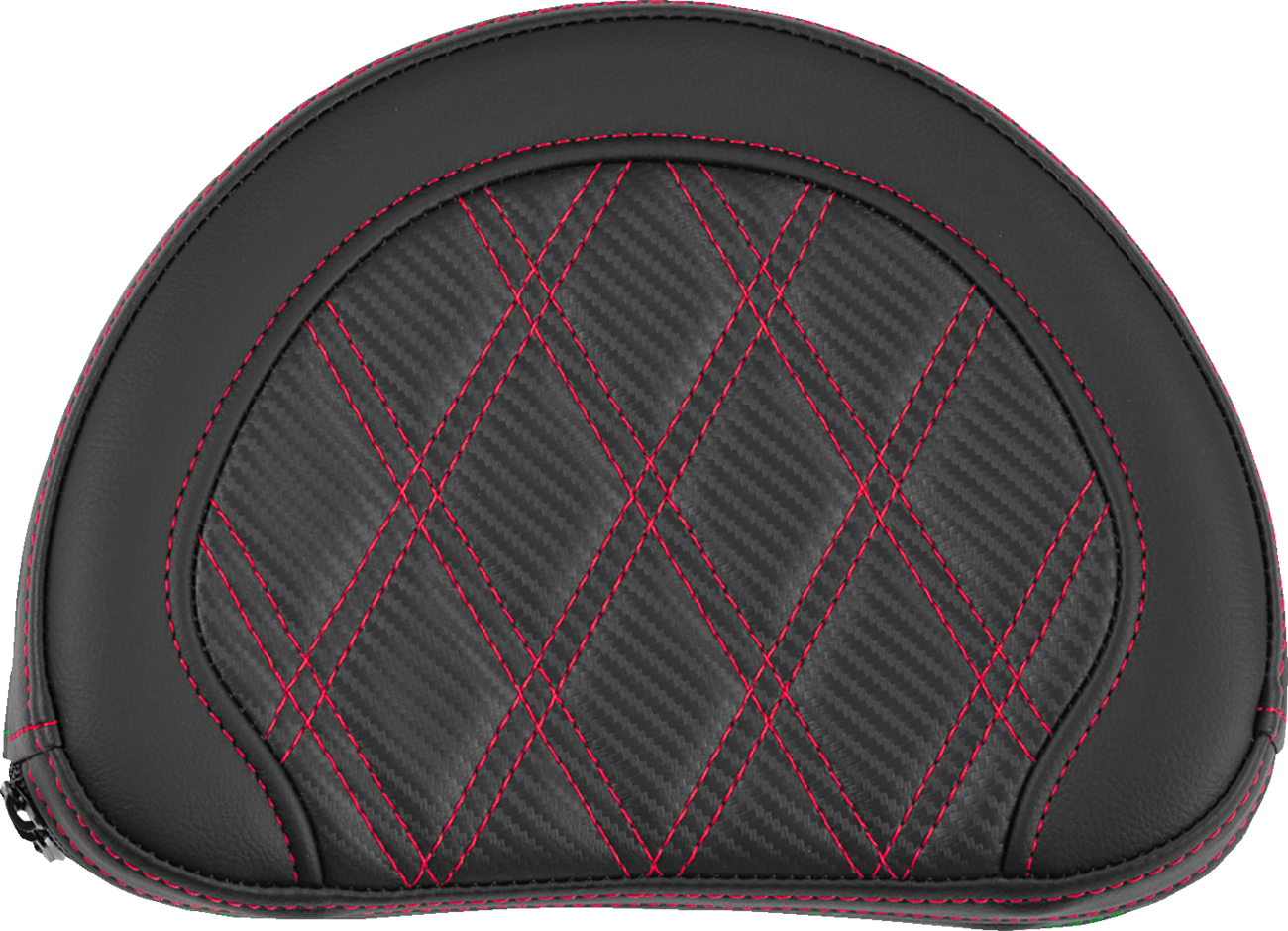 SADDLEMEN Contoured Sissy Bar Pad - Lattice Stitch - Red Stitch 051320704