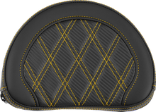 SADDLEMEN Contoured Sissy Bar Pad - Lattice Stitch - Gold Stitch 051320707