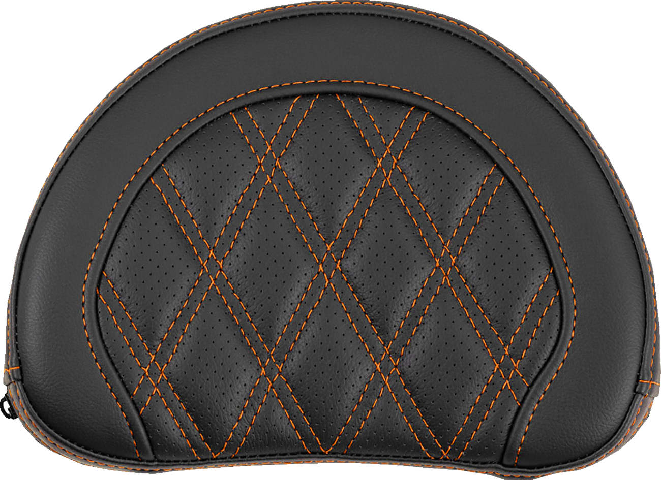 SADDLEMEN Contoured Sissy Bar Pad - Lattice Stitch - Orange Stitch 051318403