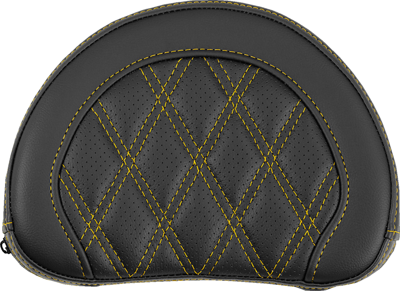 SADDLEMEN Contoured Sissy Bar Pad - Lattice Stitch - Gold Stitch 051318407