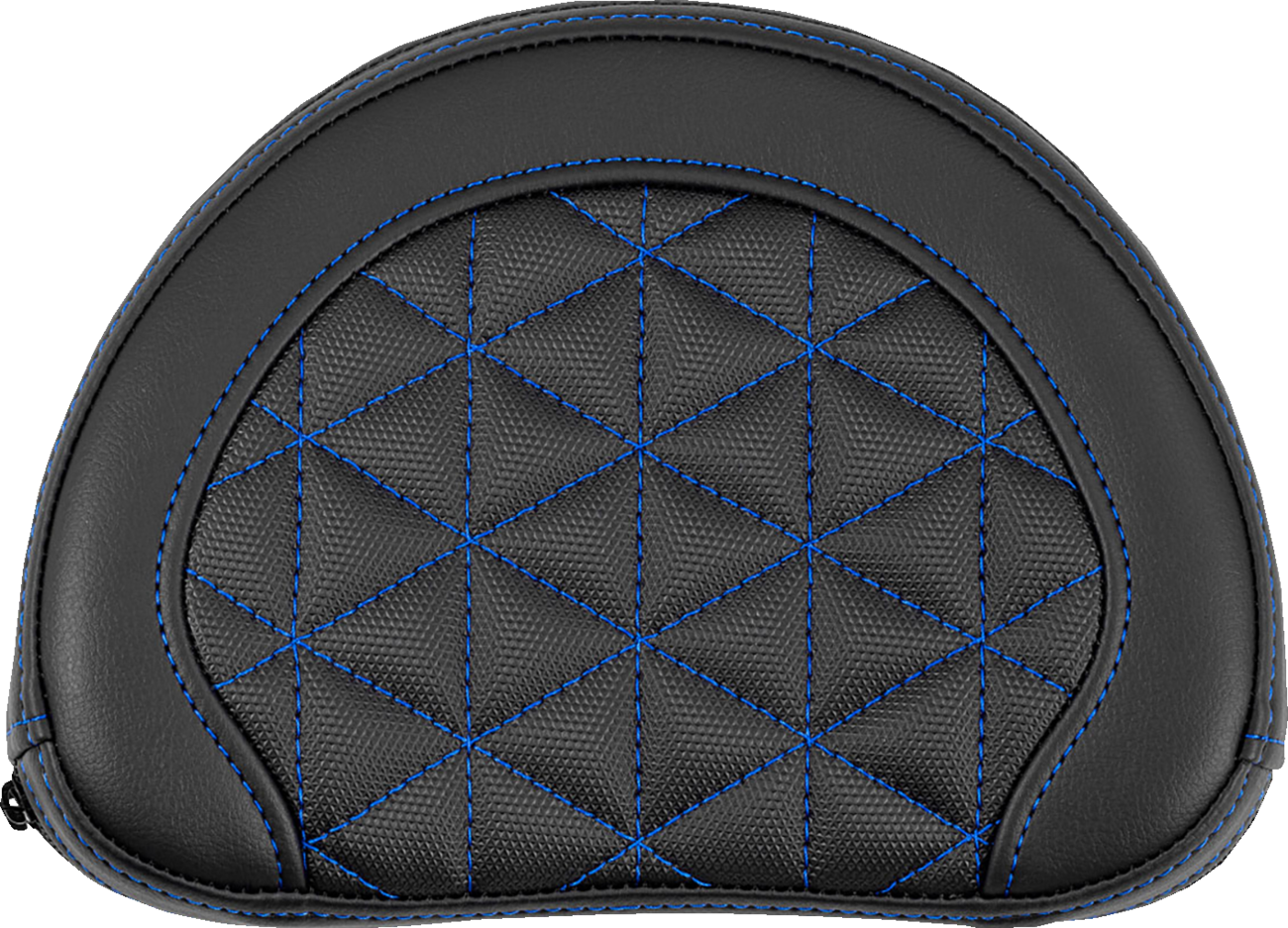 SADDLEMEN Contoured Sissy Bar Pad - Tri-Gripper - Blue Stitch 051331101