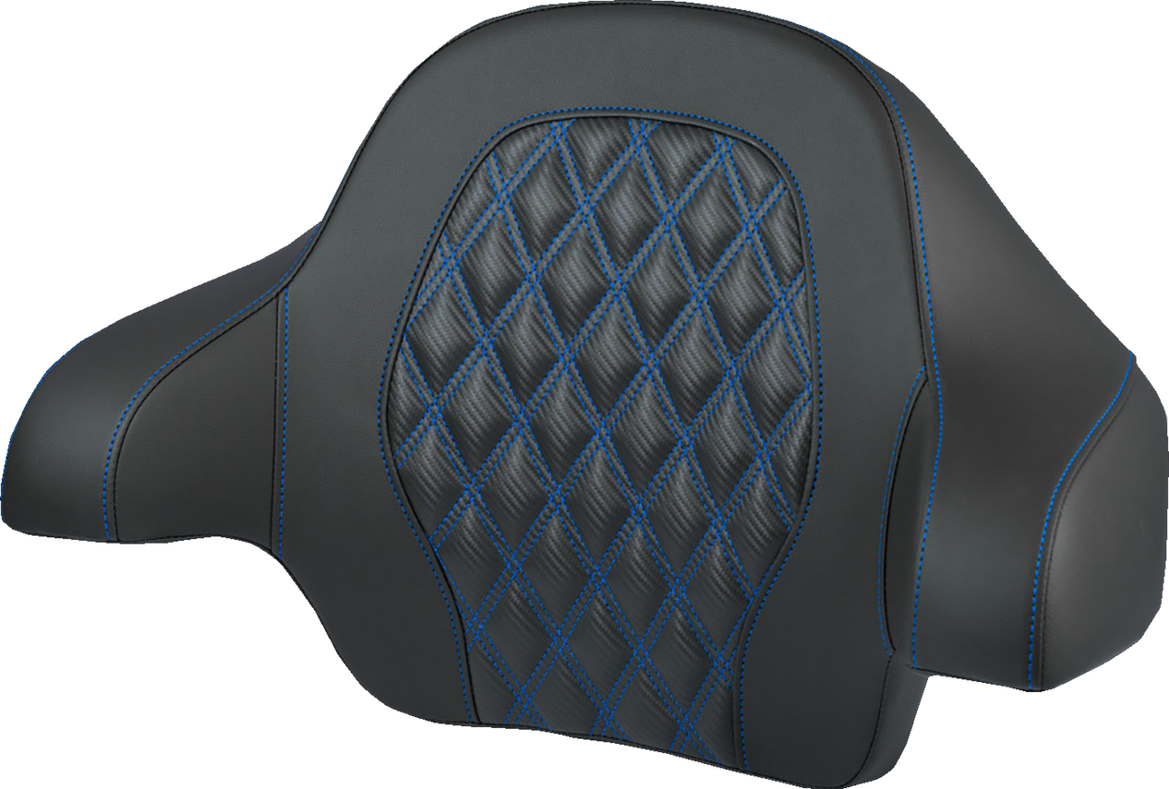SADDLEMEN Tour-Pak® Backrest Pad - Lattice Stitch - Blue Stitch - FL '14-'25 814-07-20701