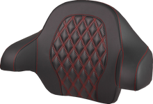 SADDLEMEN Tour-Pak® Backrest Pad - Lattice Stitch - Red Stitch - FL '14-'25 814-07-20704