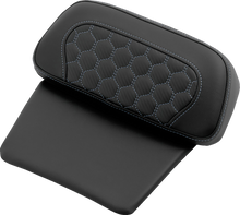 SADDLEMEN Chopped Tour Pak Backrest Pad - Honeycomb - Silver Stitch - FLH/FLT '14-'25 814-07C-19005