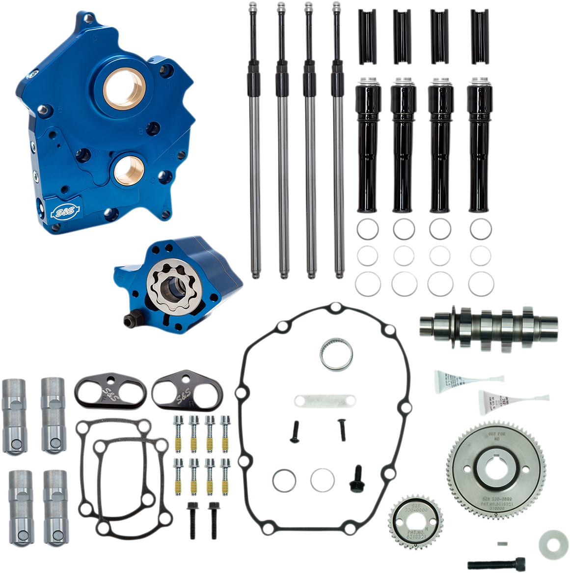 S&S CYCLE Cam Chest Kit - Water Cooled - Gear Drive - 465 Cam - Black Pushrod Tubes - M8 310-1009B