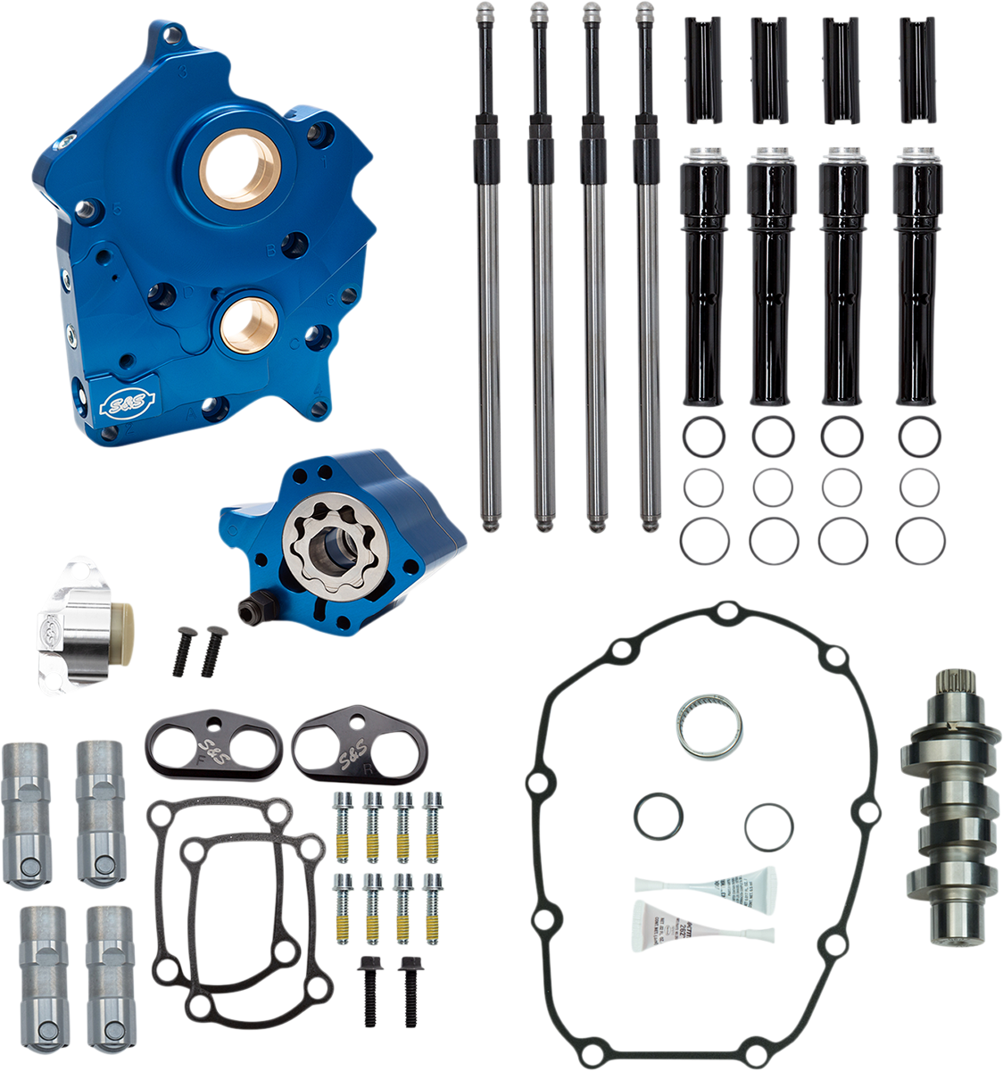 S&S CYCLE Cam Chest Kit - Oil Cooled - Chain Drive - 475 Cam - Black Pushrod Tubes - M8 310-1012C