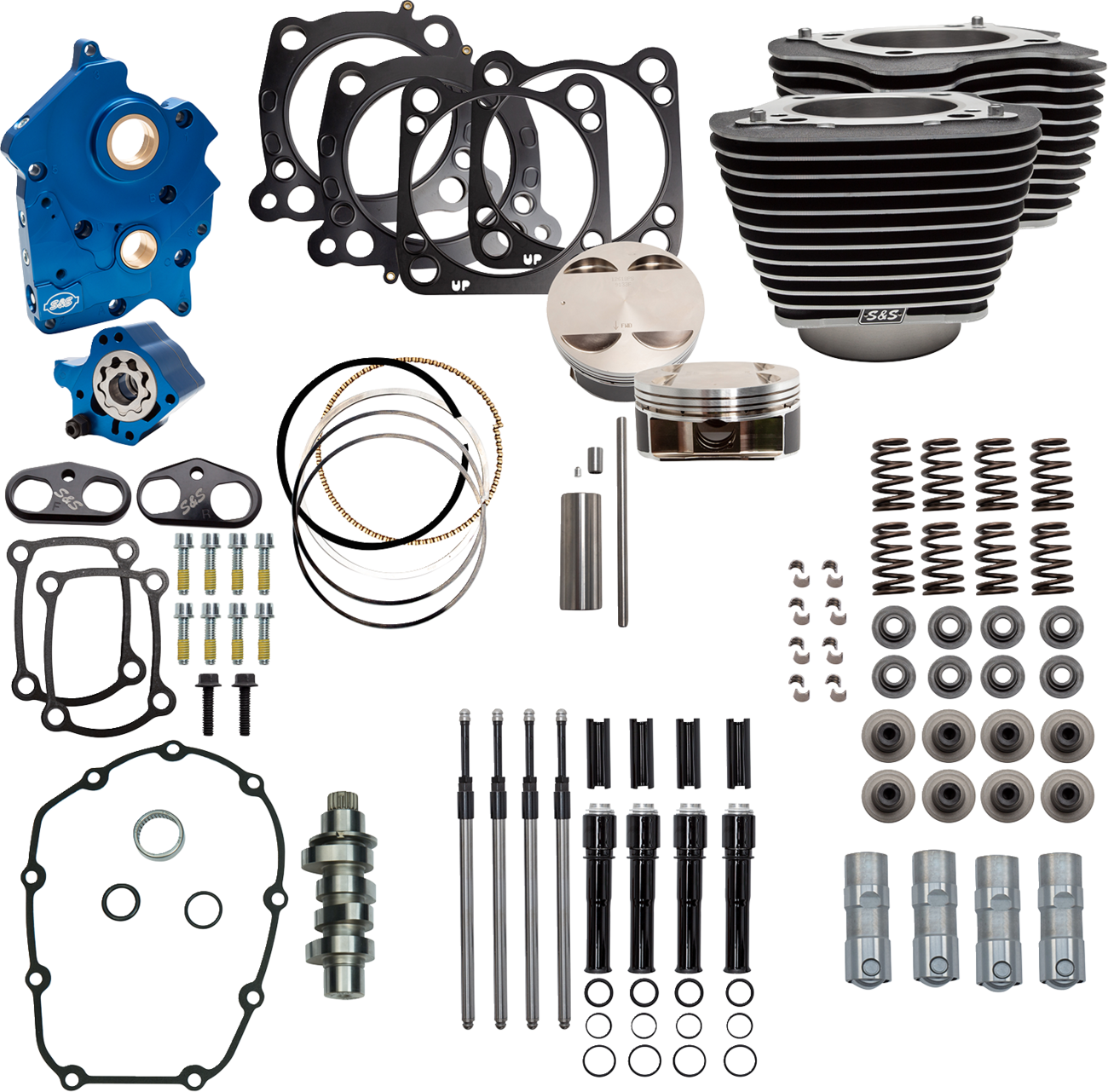 S&S CYCLE Power Pack - Water Cooled - 550C - Wrinkle Black w/Highlight - Black Pushrod Tubes - M8 310-1054D