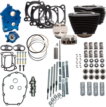 S&S CYCLE Power Pack - Oil Cooled - 550C - Wrinkle Black w/o Highlight - Chrome Pushrod Tubes - M8 310-1105D