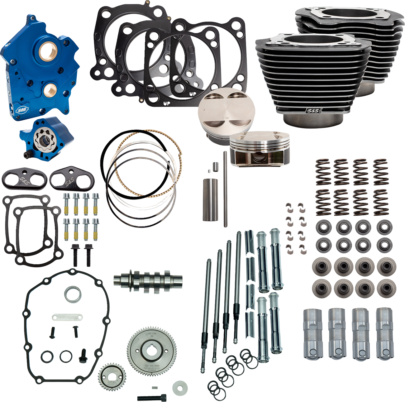 S&S CYCLE Power Pack - Water Cooled - 550G - Black Granite w/Highlight - Chrome Pushrod Tubes - M8 310-1108D