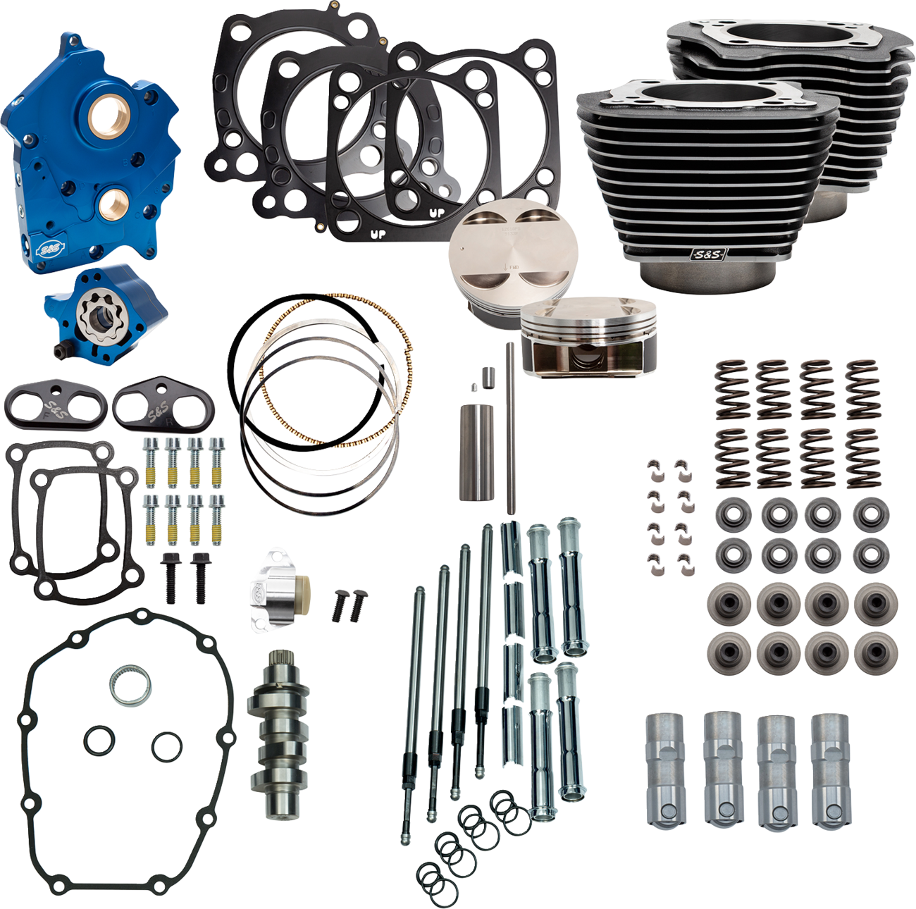 S&S CYCLE Power Pack - Oil Cooled - 550C - Black Granite w/Highlight - Chrome Pushrod Tubes - M8 310-1109D