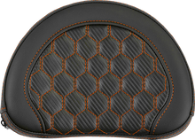 SADDLEMEN Contoured Sissy Bar Pad - Honeycomb - Orange Stitch 051319003