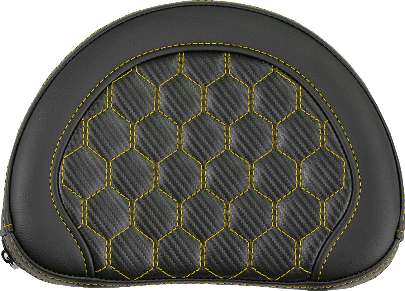 SADDLEMEN Contoured Sissy Bar Pad - Honeycomb - Gold Stitch 051319007